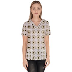 Abstract Blossom Women s V-neck Scrub Top by ConteMonfrey