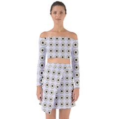 Abstract Blossom Off Shoulder Top With Skirt Set by ConteMonfrey