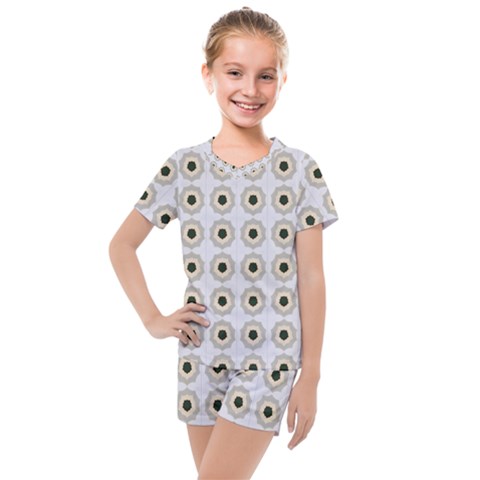 Abstract Blossom Kids  Mesh Tee And Shorts Set by ConteMonfrey