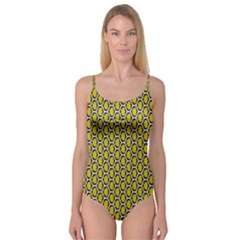 Abstract Beehive Yellow  Camisole Leotard  by ConteMonfrey