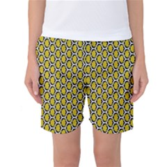 Abstract Beehive Yellow  Women s Basketball Shorts by ConteMonfrey