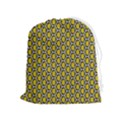 Abstract Beehive Yellow  Drawstring Pouch (XL) View1