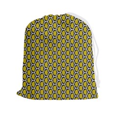 Abstract Beehive Yellow  Drawstring Pouch (2xl) by ConteMonfrey