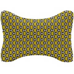 Abstract Beehive Yellow  Seat Head Rest Cushion