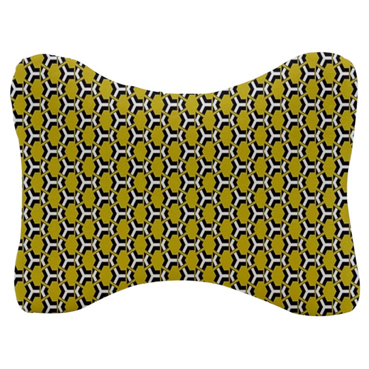 Abstract Beehive Yellow  Velour Seat Head Rest Cushion