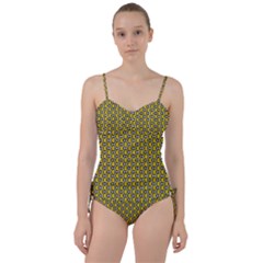 Abstract Beehive Yellow  Sweetheart Tankini Set by ConteMonfrey