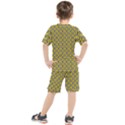 Abstract Beehive Yellow  Kids  Tee and Shorts Set View2