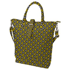 Abstract Beehive Yellow  Buckle Top Tote Bag by ConteMonfrey