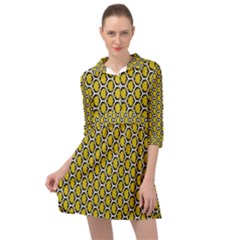 Abstract Beehive Yellow  Mini Skater Shirt Dress by ConteMonfrey