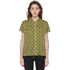 Abstract Beehive Yellow  Short Sleeve Pocket Shirt by ConteMonfrey