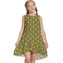 Abstract Beehive Yellow  Kids  Frill Swing Dress View1