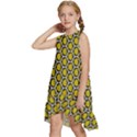 Abstract Beehive Yellow  Kids  Frill Swing Dress View2