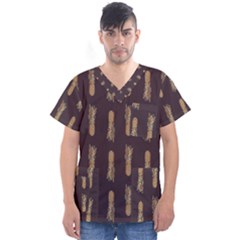 King Pineapple Men s V-neck Scrub Top