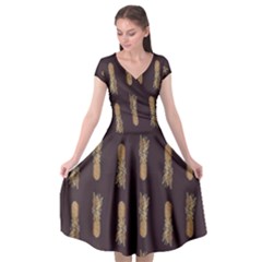 King Pineapple Cap Sleeve Wrap Front Dress by ConteMonfrey