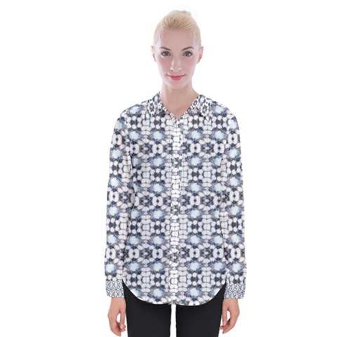 Blue Flowers Womens Long Sleeve Shirt by ConteMonfrey