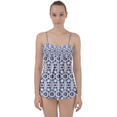 Blue Flowers Babydoll Tankini Set by ConteMonfrey