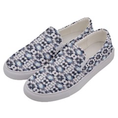 Blue Flowers Men s Canvas Slip Ons by ConteMonfrey