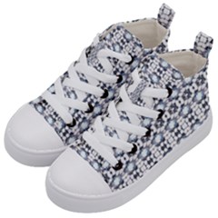 Blue Flowers Kids  Mid-top Canvas Sneakers by ConteMonfrey