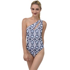 Blue Flowers To One Side Swimsuit by ConteMonfrey