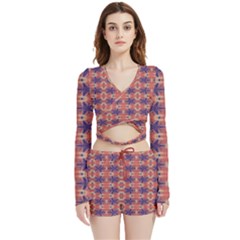 Starfish Velvet Wrap Crop Top And Shorts Set by ConteMonfrey