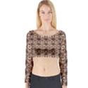 Abstract Sunflower Long Sleeve Crop Top View1