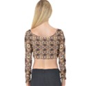 Abstract Sunflower Long Sleeve Crop Top View2