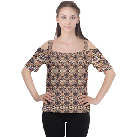 Abstract Sunflower Cutout Shoulder Tee by ConteMonfrey