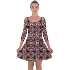 Abstract Sunflower Quarter Sleeve Skater Dress by ConteMonfrey