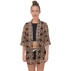 Abstract Sunflower Open Front Chiffon Kimono by ConteMonfrey