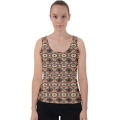 Abstract Sunflower Velvet Tank Top by ConteMonfrey