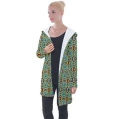 Colorful Sunflowers Longline Hooded Cardigan by ConteMonfrey