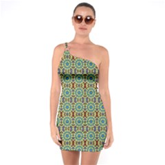 Colorful Sunflowers One Soulder Bodycon Dress by ConteMonfrey