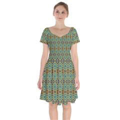 Colorful Sunflowers Short Sleeve Bardot Dress by ConteMonfrey