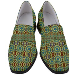 Colorful Sunflowers Women s Chunky Heel Loafers by ConteMonfrey