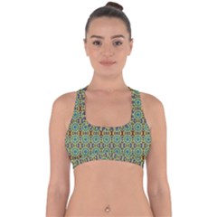 Colorful Sunflowers Cross Back Hipster Bikini Top 