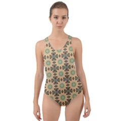 Abstracr Green Caramels Cut-out Back One Piece Swimsuit by ConteMonfrey