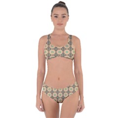 Abstracr Green Caramels Criss Cross Bikini Set by ConteMonfrey