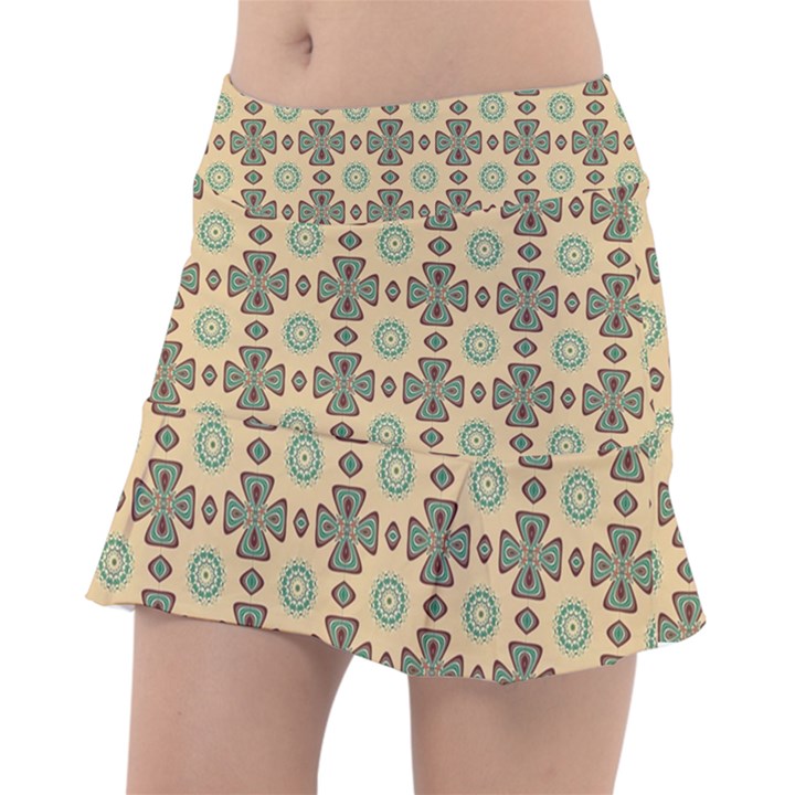 Abstracr Green Caramels Classic Tennis Skirt