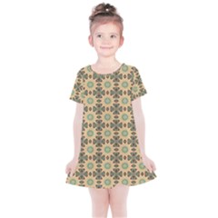 Abstracr Green Caramels Kids  Simple Cotton Dress by ConteMonfrey