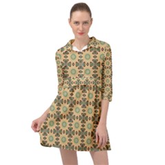 Abstracr Green Caramels Mini Skater Shirt Dress by ConteMonfrey