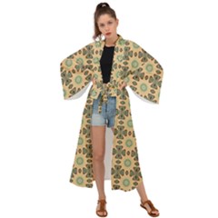 Abstracr Green Caramels Maxi Kimono by ConteMonfrey