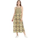 Abstracr Green Caramels Boho Sleeveless Summer Dress View1