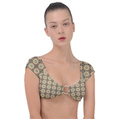 Abstracr Green Caramels Cap Sleeve Ring Bikini Top by ConteMonfrey