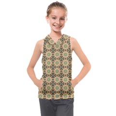 Abstracr Green Caramels Kids  Sleeveless Hoodie by ConteMonfrey