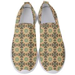 Abstract Green Caramels Men s Slip On Sneakers