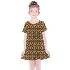 Cat Head Caleidoscope Kids  Simple Cotton Dress by ConteMonfrey