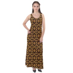 Cat Head Caleidoscope Sleeveless Velour Maxi Dress by ConteMonfrey