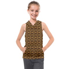 Cat Head Caleidoscope Kids  Sleeveless Hoodie by ConteMonfrey