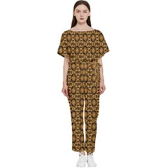 Cat Head Caleidoscope Batwing Lightweight Chiffon Jumpsuit by ConteMonfrey