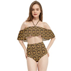 Cat Head Caleidoscope Halter Flowy Bikini Set  by ConteMonfrey